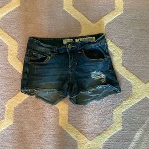 blue jean shorts